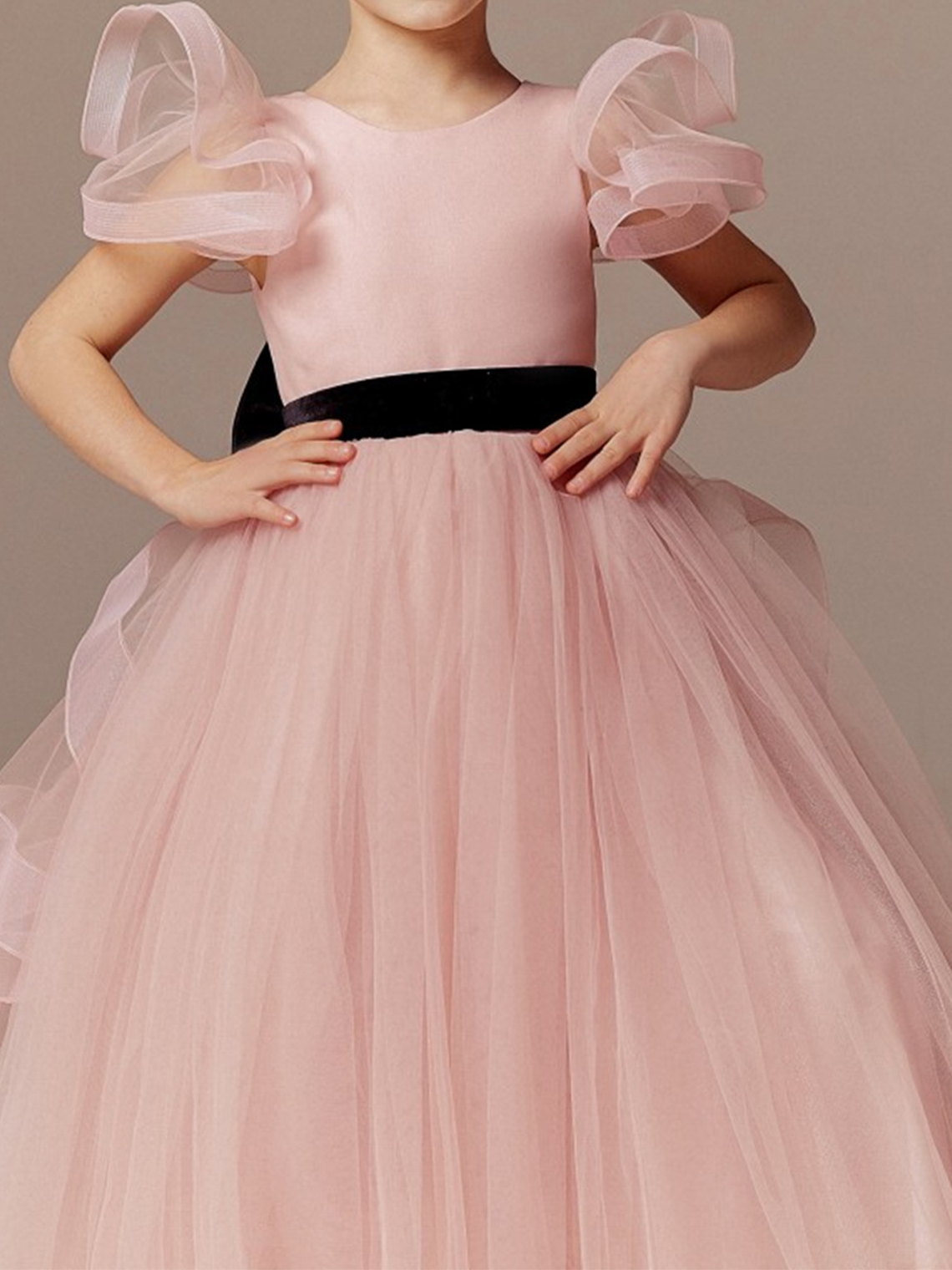 A-Line Flower Girl Dress Girl Cute Dress Sash/Ribbon Bow(s) Tiered