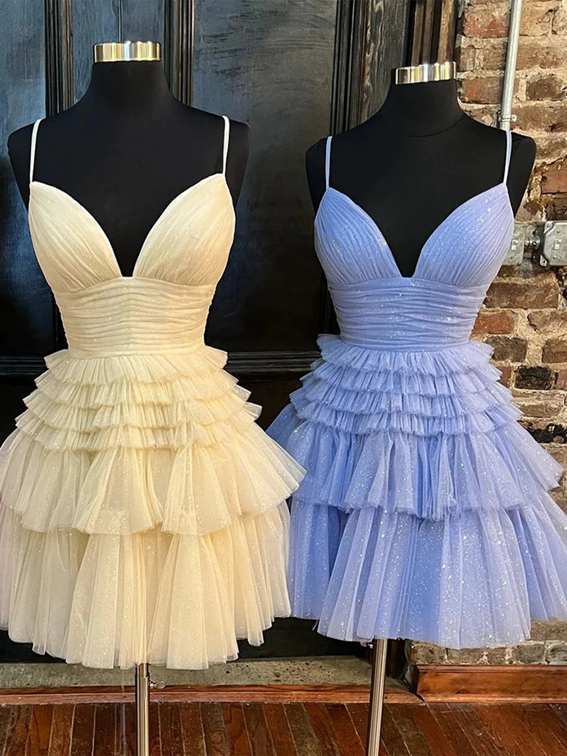 A-line Tiered Short Homecoming Dress