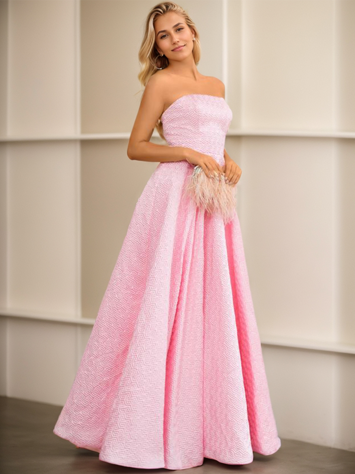 A-Line/Princess Romantic Evening Prom Dress Floor Length Sleeveless