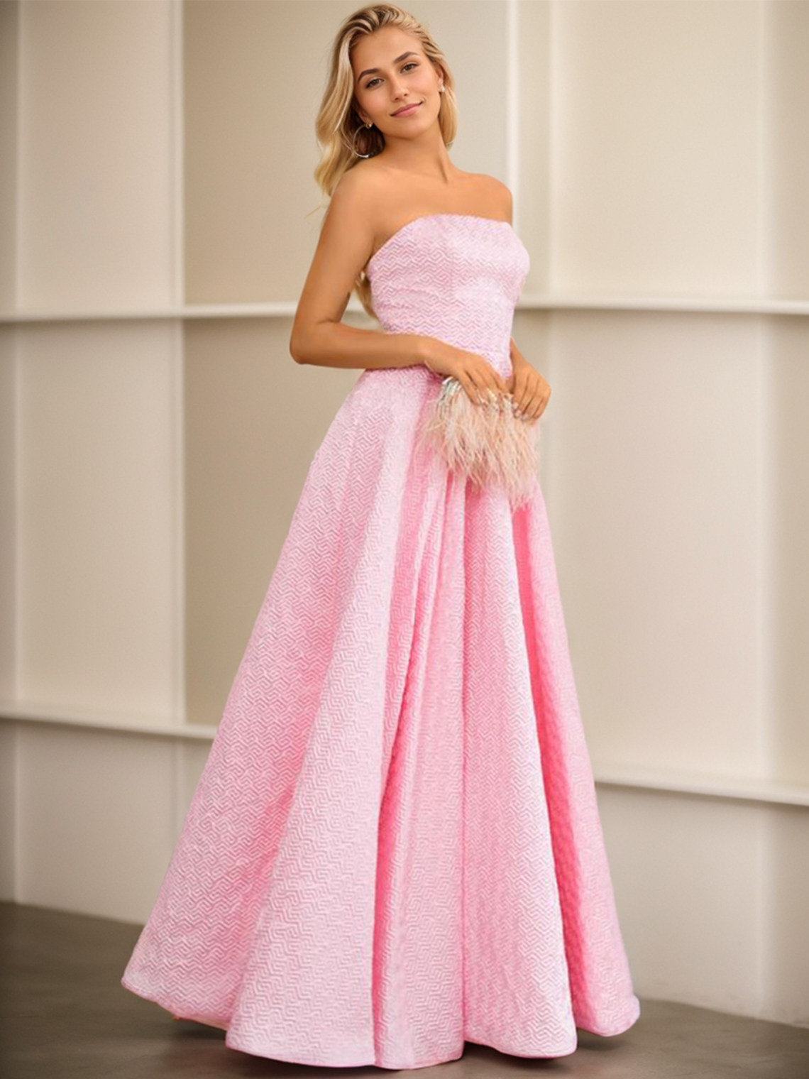 A-Line/Princess Romantic Evening Prom Dress Floor Length Sleeveless
