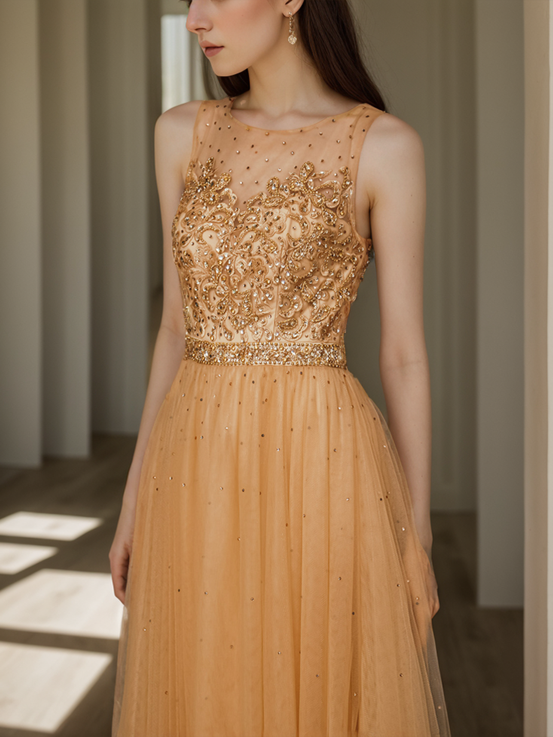 A-Line Prom Dresses Elegant Wedding Guest Beading Formal Evening Dress 