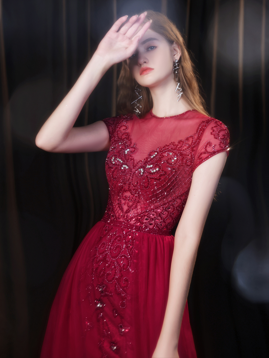 A-Line/Princess Prom Dresses Sweep/Brush Train Formal Evening Dress  