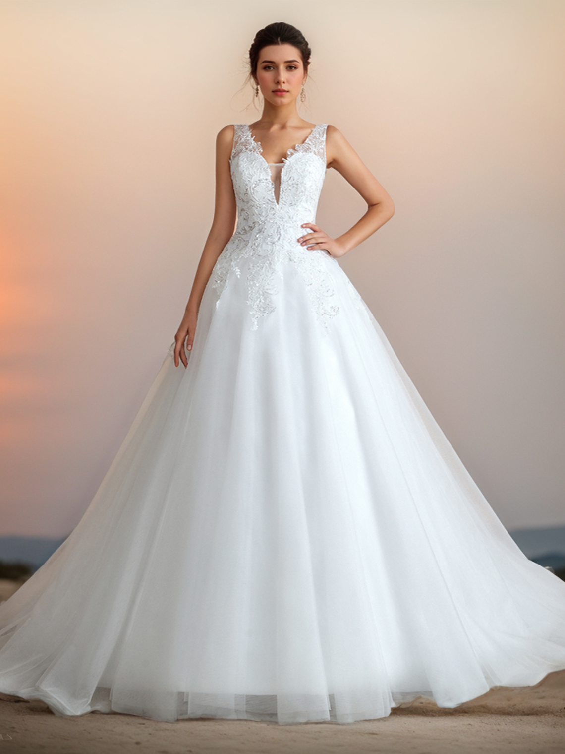 A-Line/Princess Formal Wedding Dresses Romance Engagement Bridal Gowns