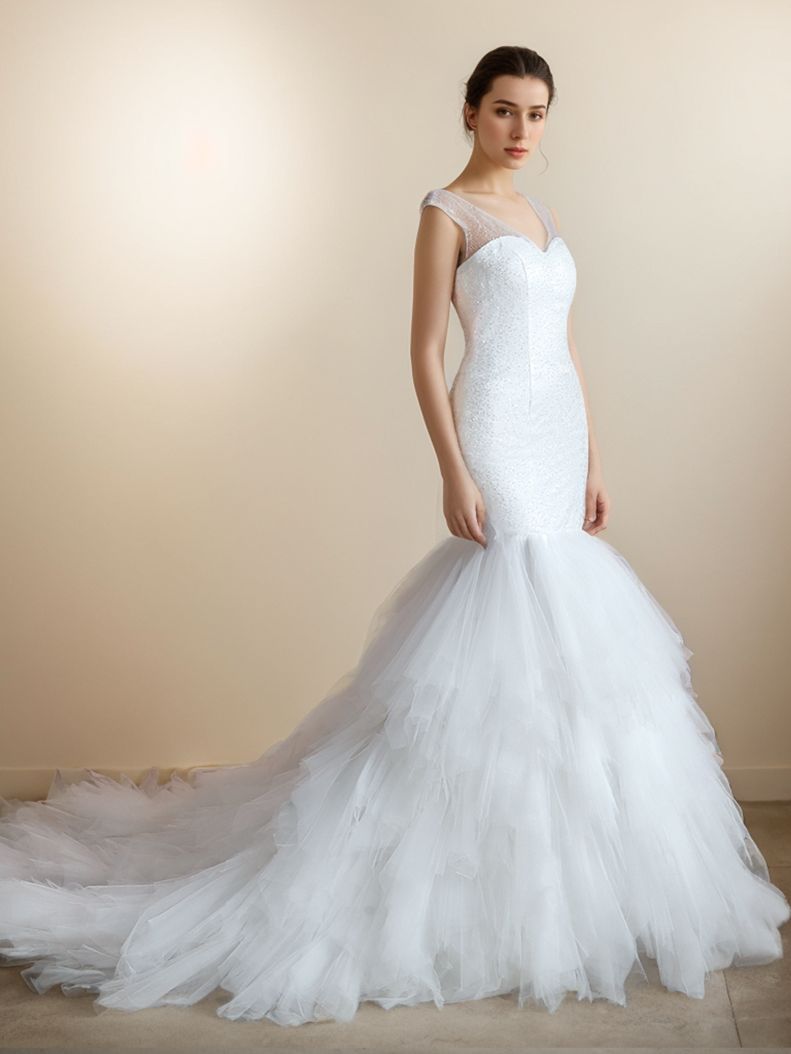 Mermaid/Trumpet Luxury Plus Size Formal Engagement Wedding Dresses