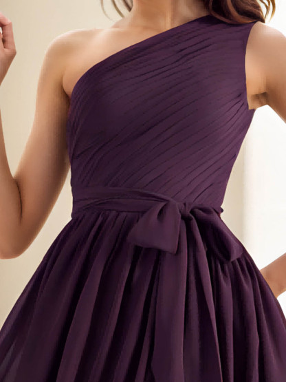 Dress A-Line/Princess Cocktail Party Dress Short/Mini Chiffon with Pleats