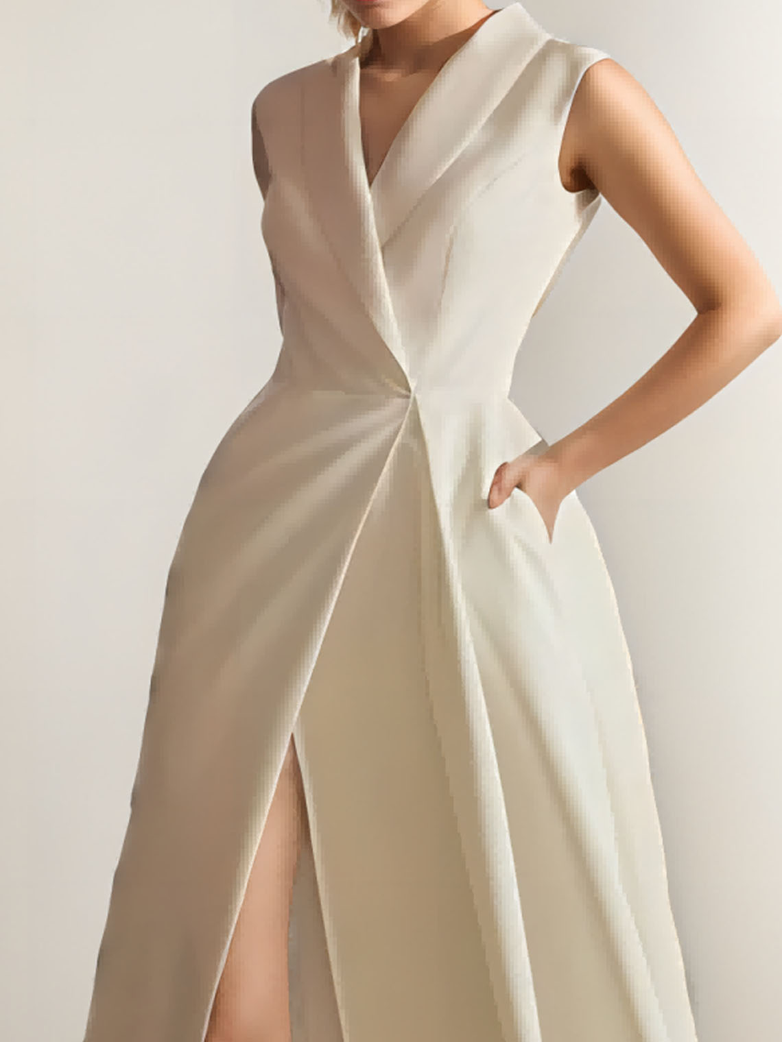 Wedding Dresses A-Line V Neck Sleeveless Floor Length