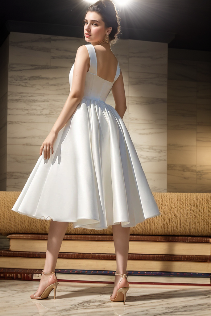 Ball Gown Sleeveless Tea-Length Cocktail Homecoming Party Dress