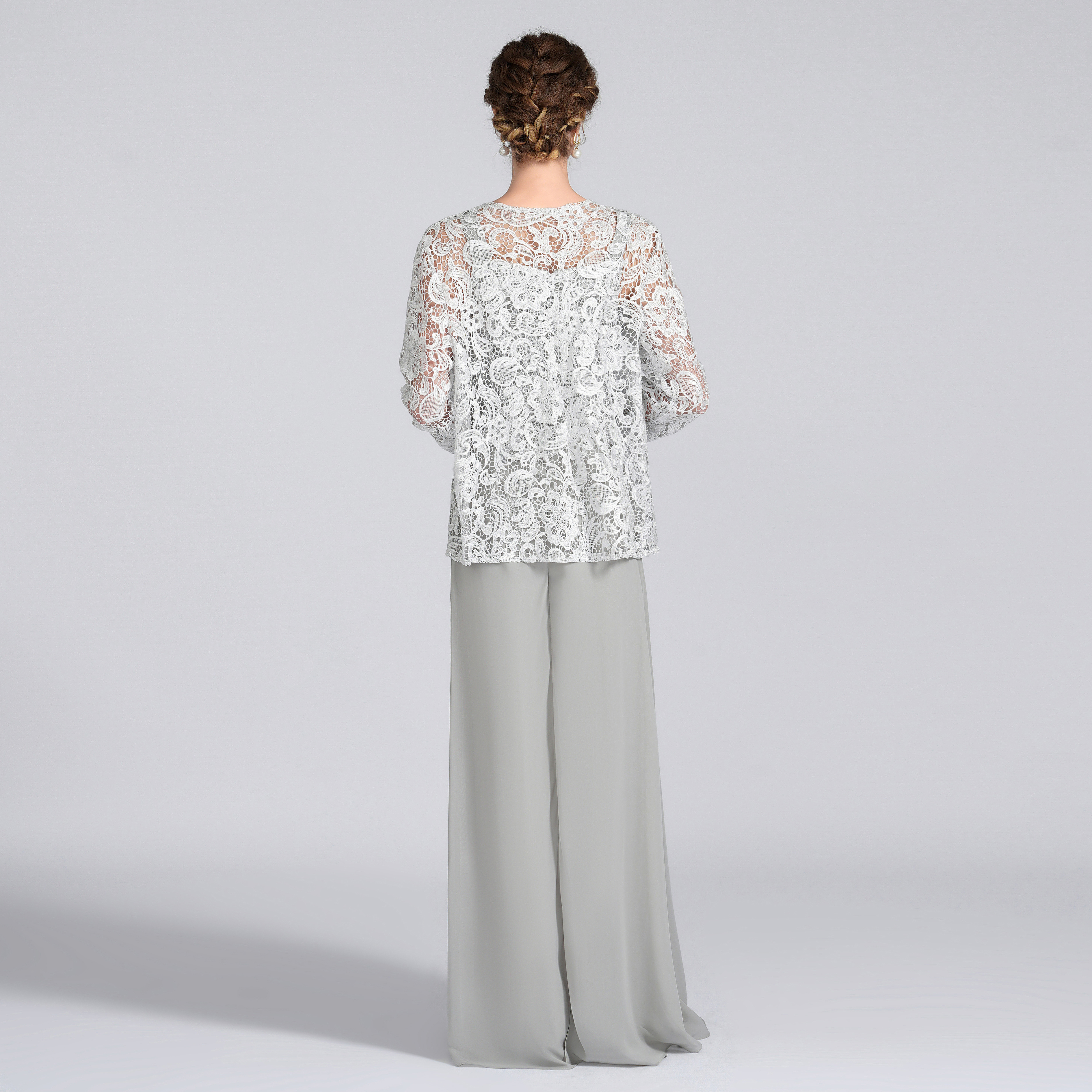 Jumpsuit Pantsuit 3 Piece Floor Length Mother of the Bride Dress 