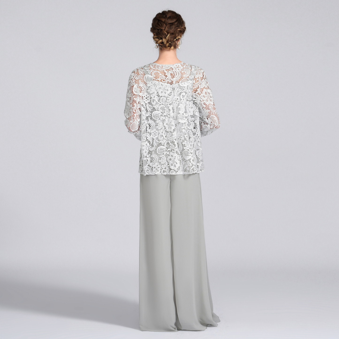 Jumpsuit Pantsuit 3 Piece Floor Length Mother of the Bride Dress 