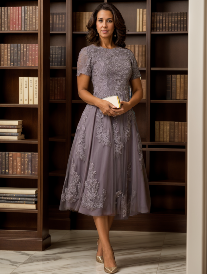 Dress A-Line/Princess Elegant Mother of the Bride Dress with Appliques
