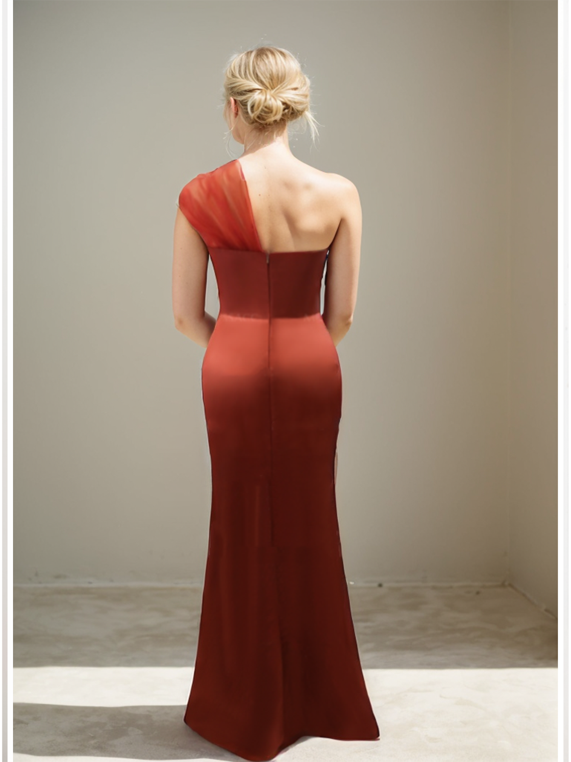 Trumpet/Mermaid One-Shoulder Sleeveless Satin/Tulle Bridesmaid Dresses