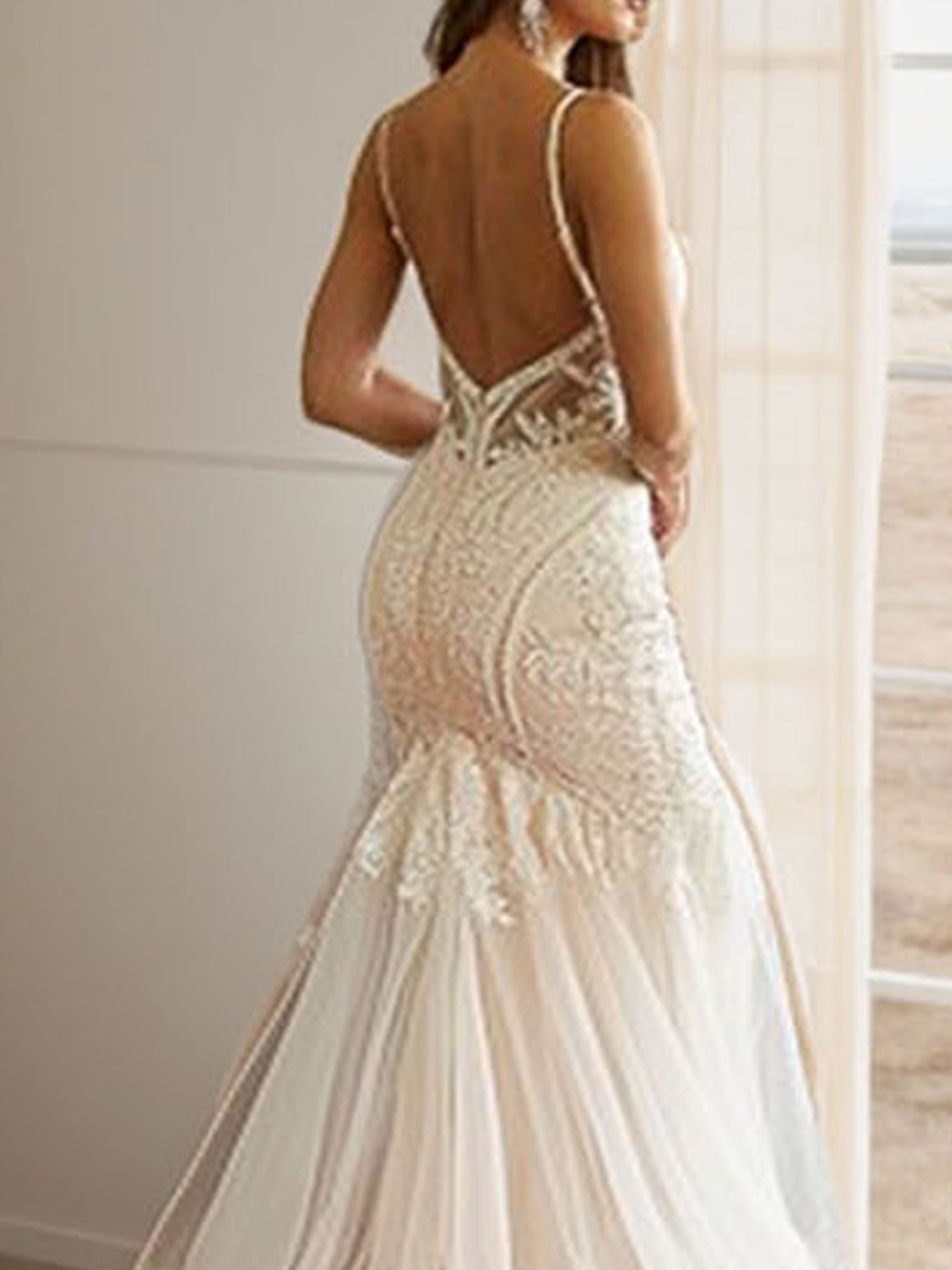Trumpet/Mermaid Luxury Formal Wedding Dresses Lace with Appliques