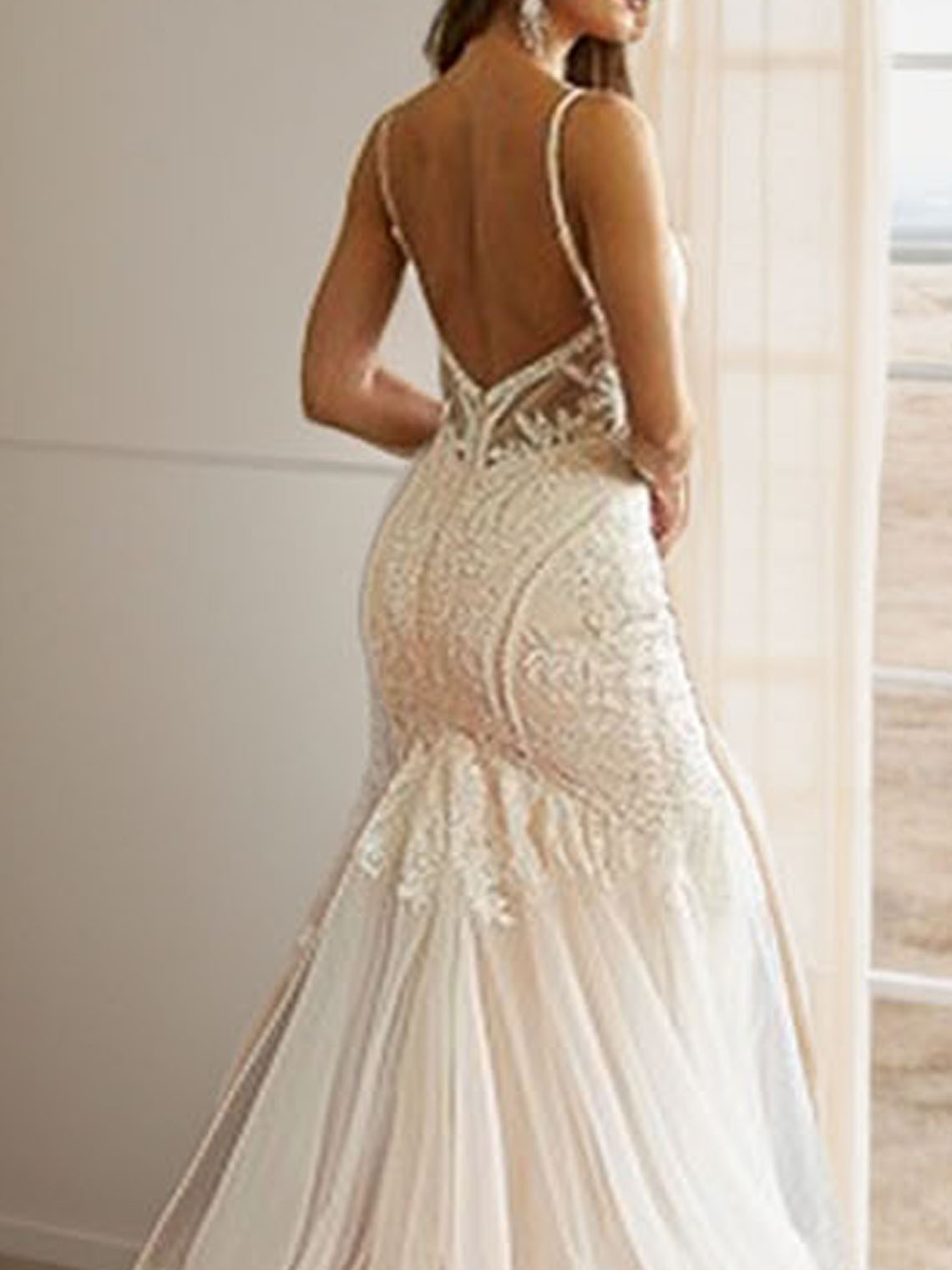 Trumpet/Mermaid Luxury Formal Wedding Dresses Lace with Appliques