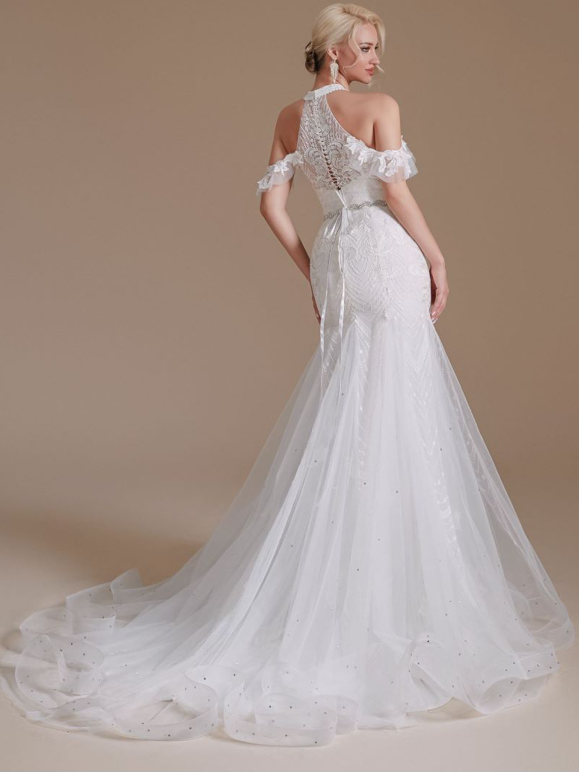 Trumpet/Mermaid Elegant Sleeveless Sweep/BrushTrain Wedding Dresses