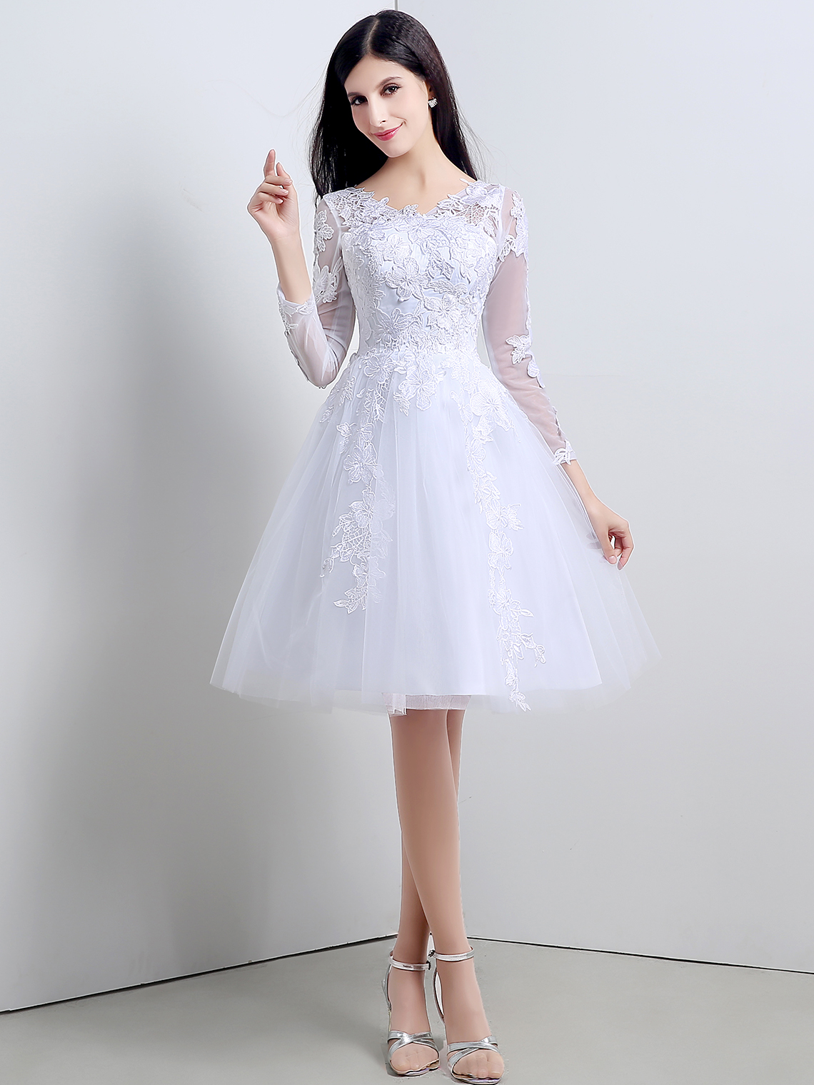 A-Line/Princess Elegant Homecoming Dress Tulle Lace with Appliques