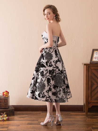 Dress A-Line/Princess Sexy Party Cocktail Dress Ankle Length with Appliques