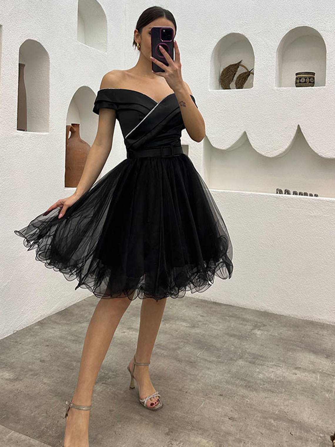A-Line Off-The-Shoulder Sleeveless Homecoming Dresses