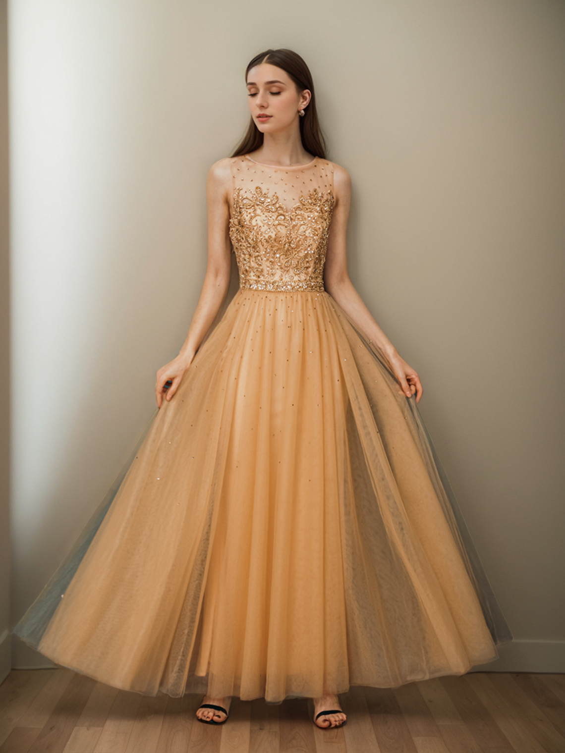 A-Line Prom Dresses Elegant Wedding Guest Beading Formal Evening Dress 