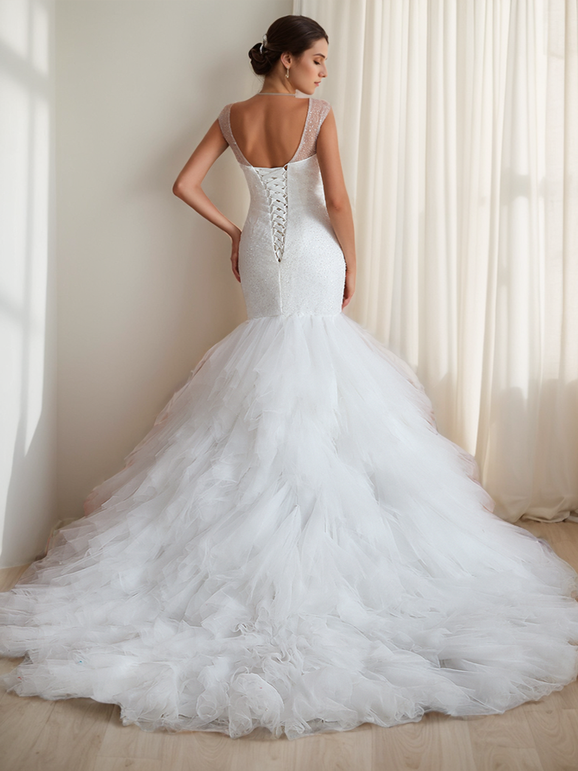 Mermaid/Trumpet Luxury Plus Size Formal Engagement Wedding Dresses