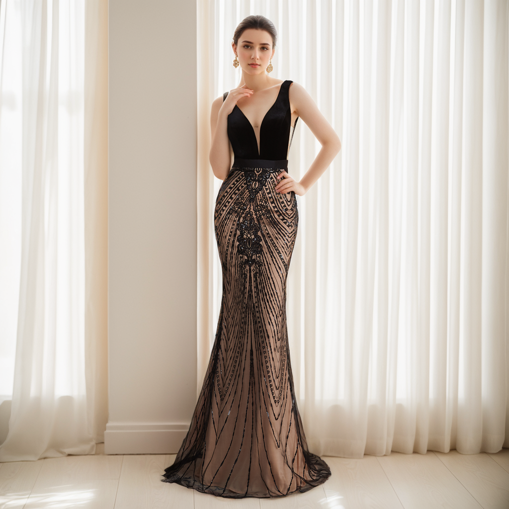 Trumpet/Mermaid Evening Gown Wedding Guest Formal Dress Beading