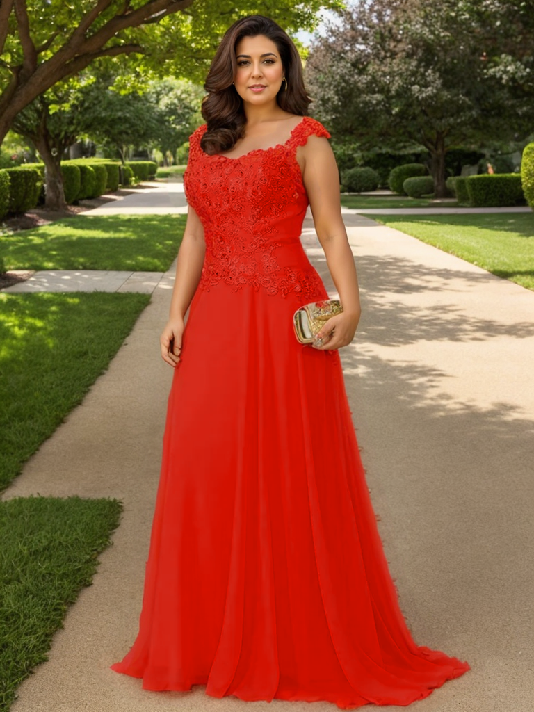 A-Line Elegant Wedding guest dress Lace Sleeveless Mother of the Bride Dresses 