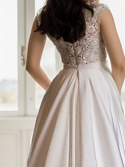 Dresses A-Line Royal Style Wedding Dresseseses V Neck Sleeveless with Appliques