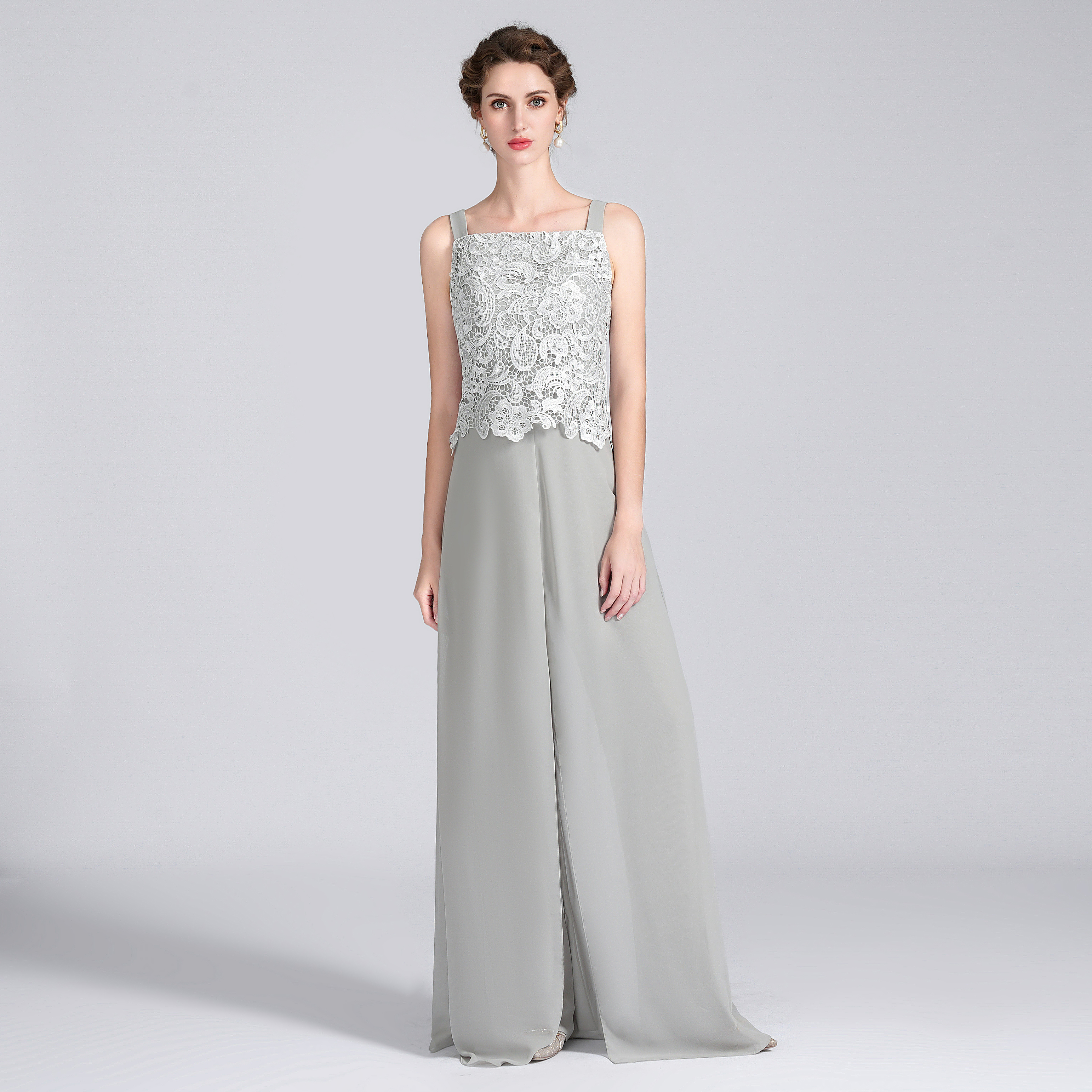 Jumpsuit Pantsuit 3 Piece Floor Length Mother of the Bride Dress 