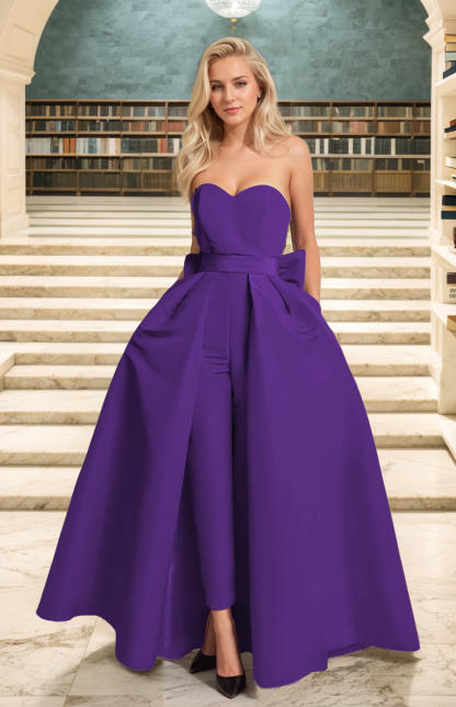 Dress Jumpsuit/Pantsuit Elegant Minimalist Overskirt Bow(s) Prom Dress