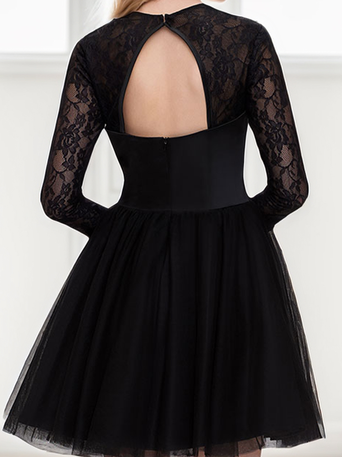 A-line Homecoming Dress Scoop Neck Long Sleeve Short/Mini Cocktail Dress