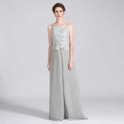 Jumpsuit Pantsuit 3 Piece Floor Length Mother of the Bride Dress 