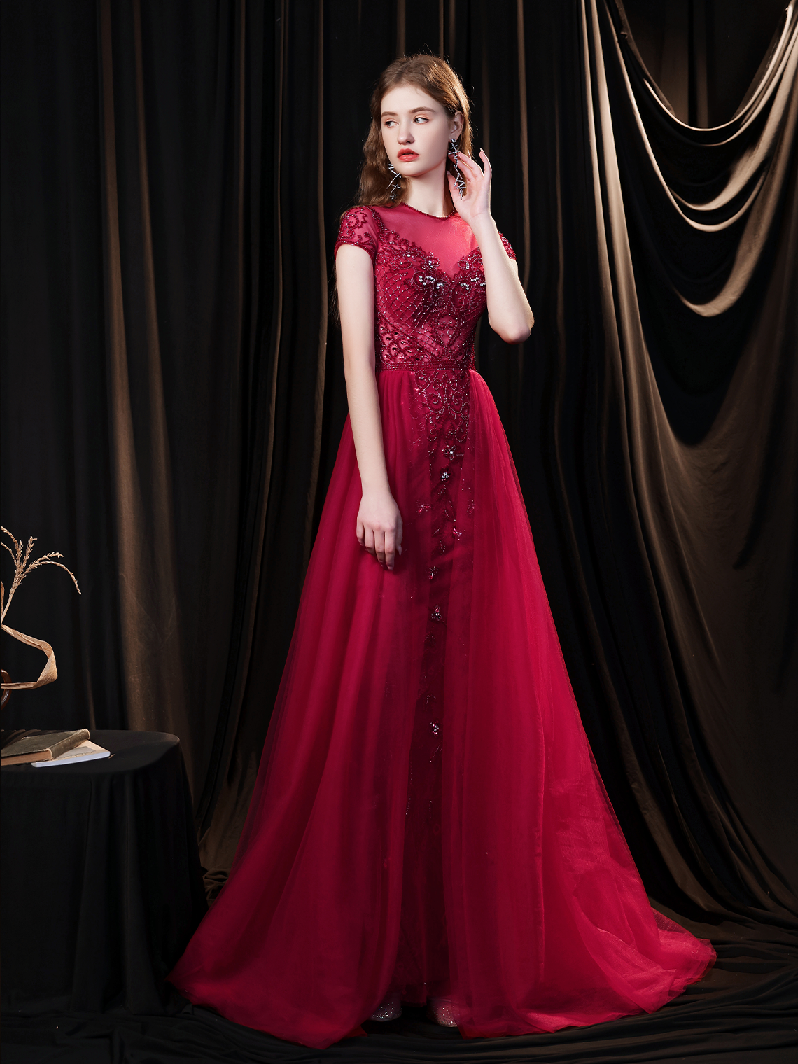 A-Line/Princess Prom Dresses Sweep/Brush Train Formal Evening Dress  