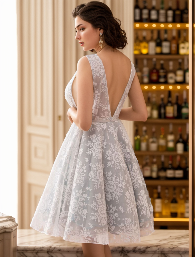 A-Line/Princess Sleeveless V-Neck Knee-Length Cocktail Homecoming Party Dress