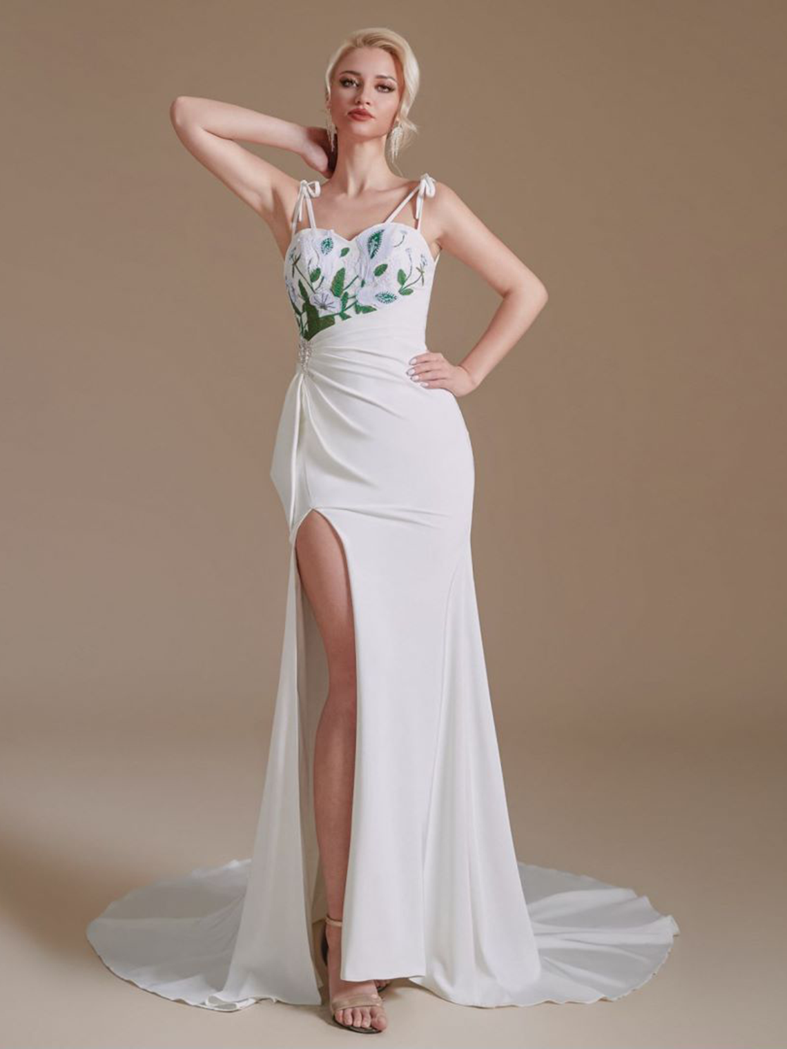 Trumpet/Mermaid Sexy Off the Shoulder Sweep/BrushTrain Wedding Dresses