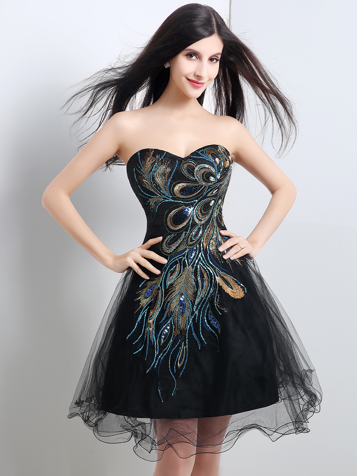 A-Line/Princess Short/Mini Sweetheart Homecoming Dress with Appliques