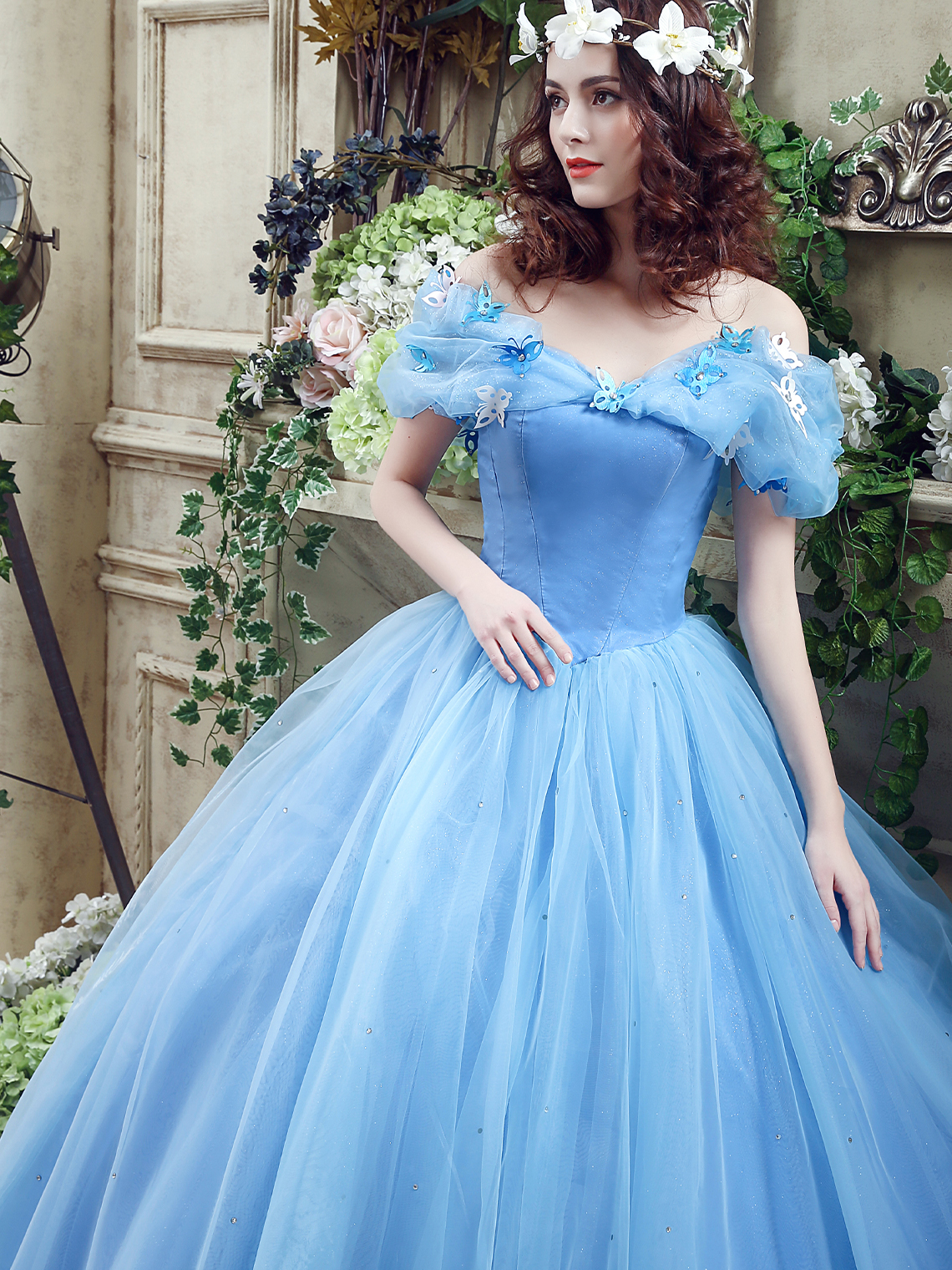 Ball Gown Elegant Prom Gown Quinceanera Tulle Appliques with Beading