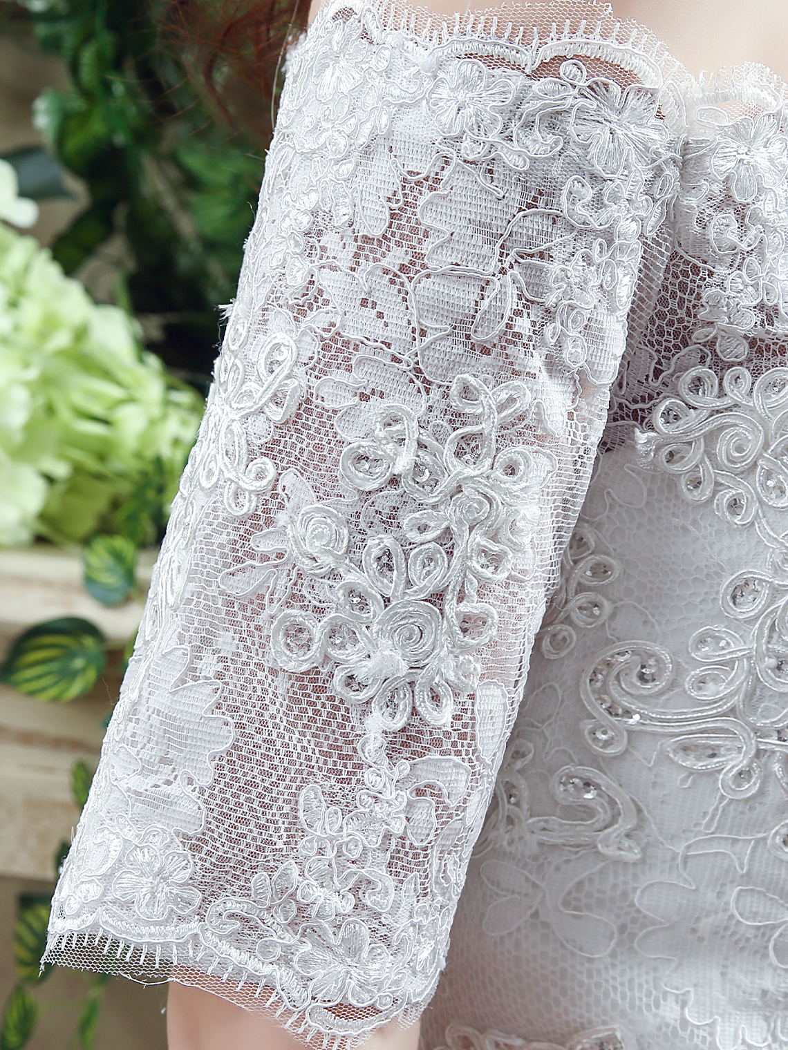 A-Line/Princess Elegant Formal Wedding Dresses Lace Sequin with Appliques