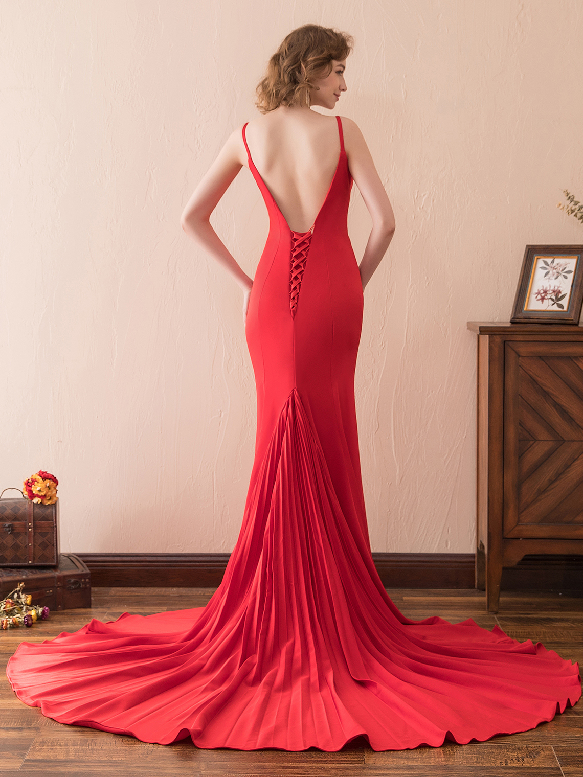 Mermaid/Trumpet Evening Elegant Formal Dress Sleeveless with Pleats