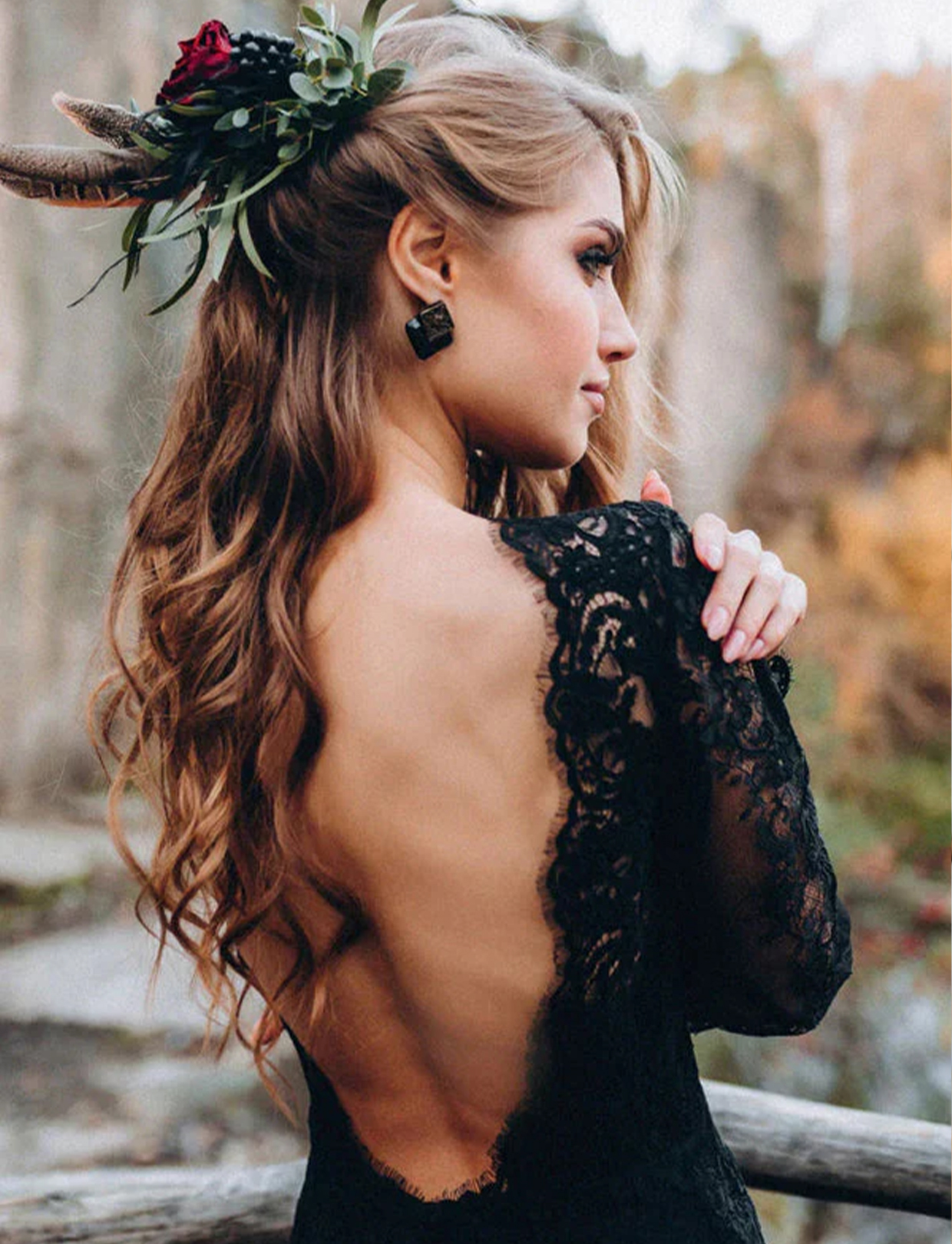 A line Black Sweetheart Long Sleeves Beach Lace Wedding Dresses