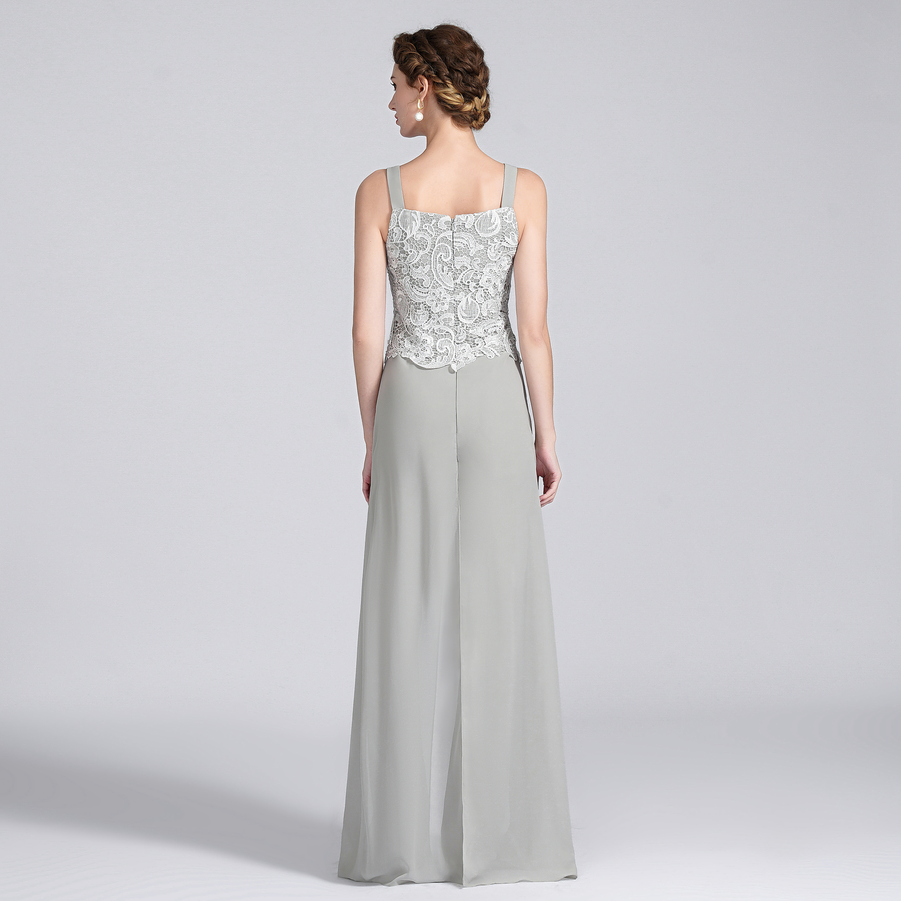 Jumpsuit Pantsuit 3 Piece Floor Length Mother of the Bride Dress 