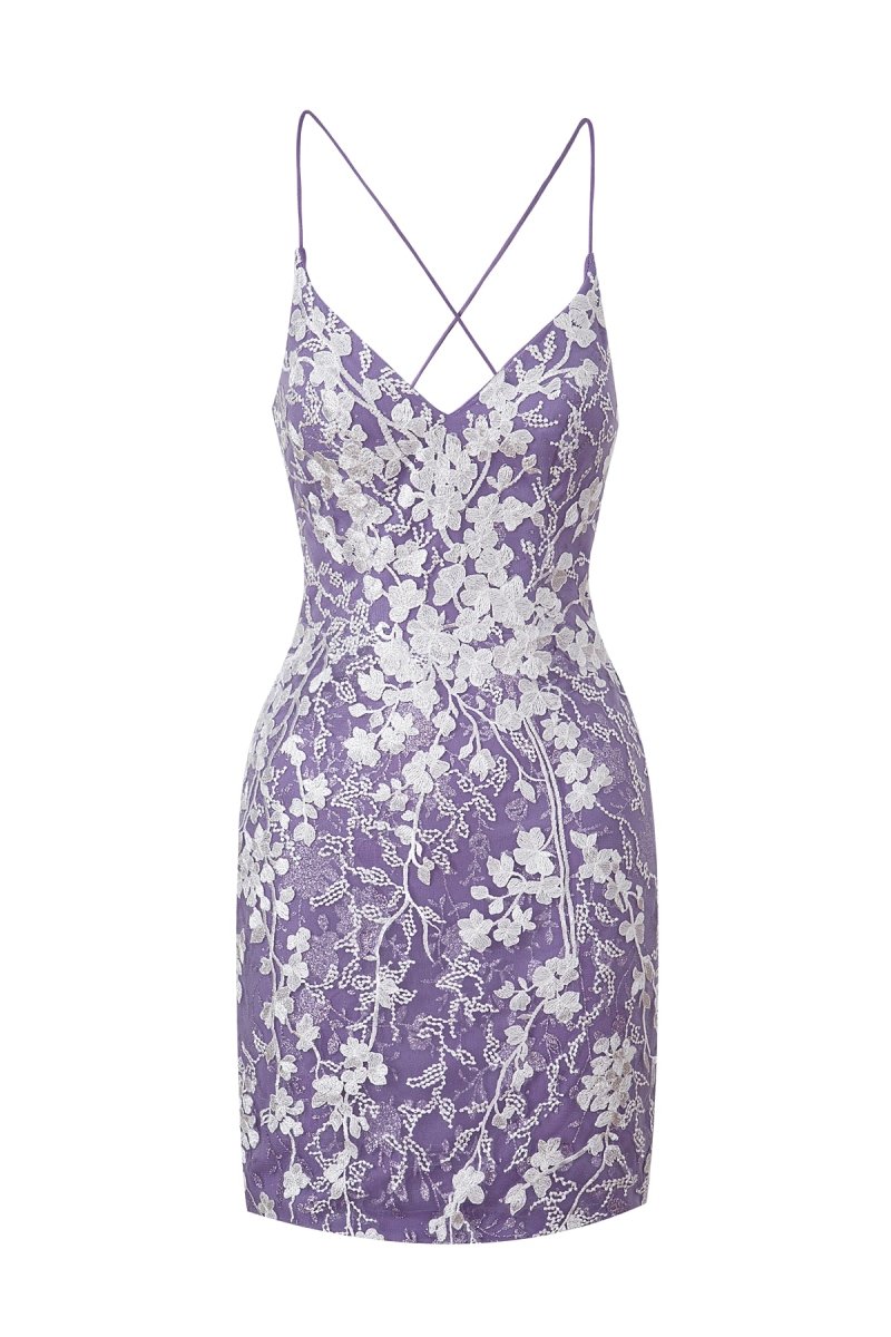 Sheath Short Spaghetti Straps Lace Homecoming Dresses, supplier image 6