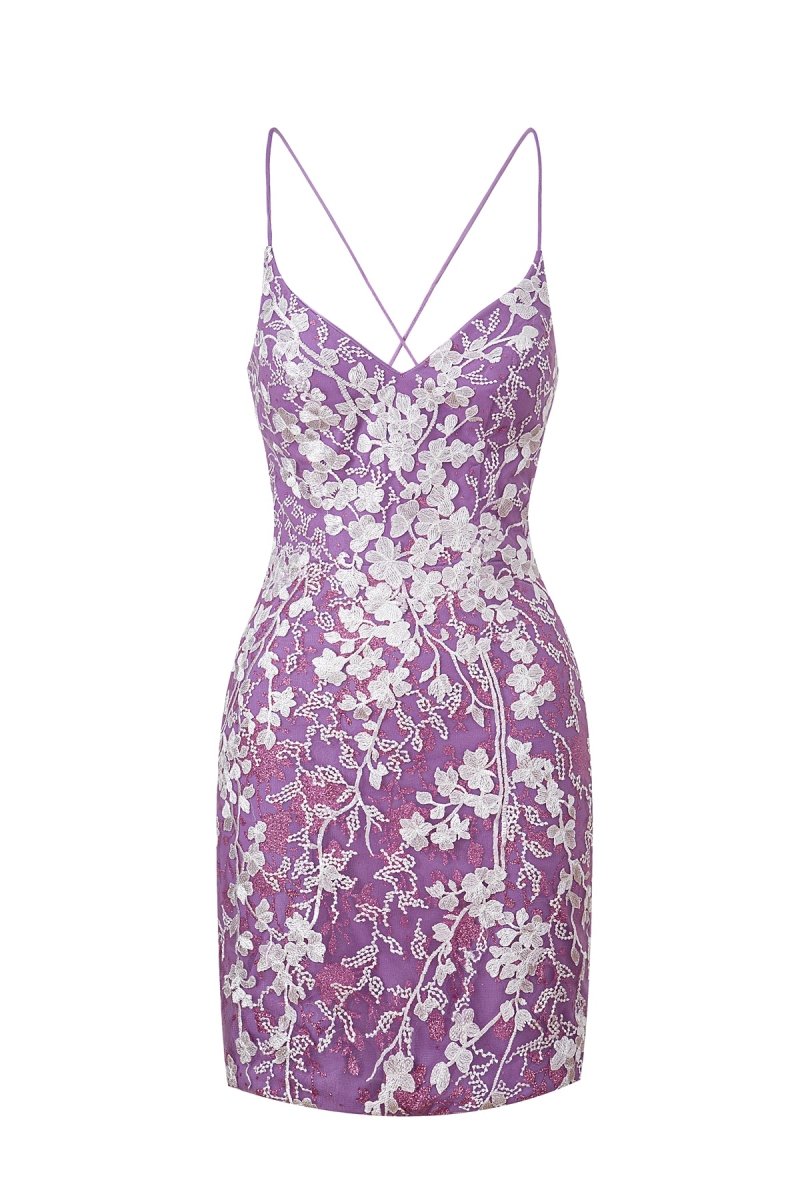 Sheath Short Spaghetti Straps Lace Homecoming Dresses, supplier image 23