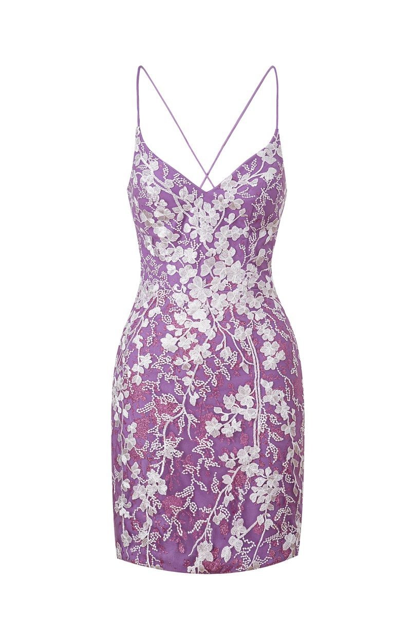 Sheath Short Spaghetti Straps Lace Homecoming Dresses, supplier image 23