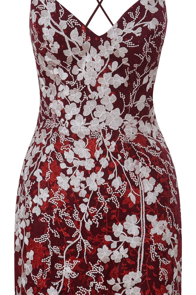 Sheath Short Spaghetti Straps Lace Homecoming Dresses, supplier image 35