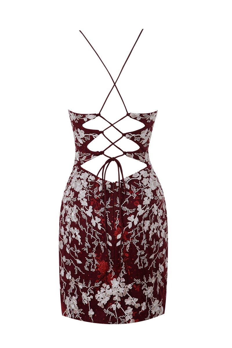 Sheath Short Spaghetti Straps Lace Homecoming Dresses, supplier image 33