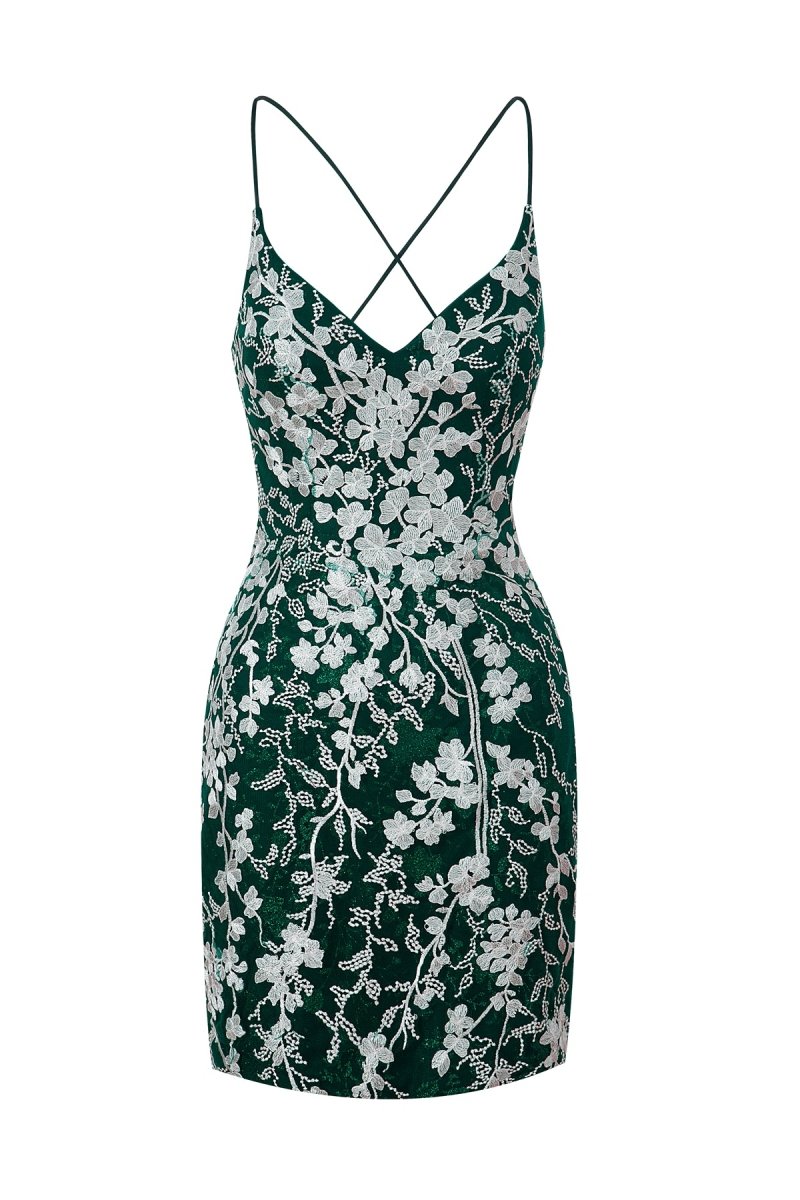 Sheath Short Spaghetti Straps Lace Homecoming Dresses, supplier image 41