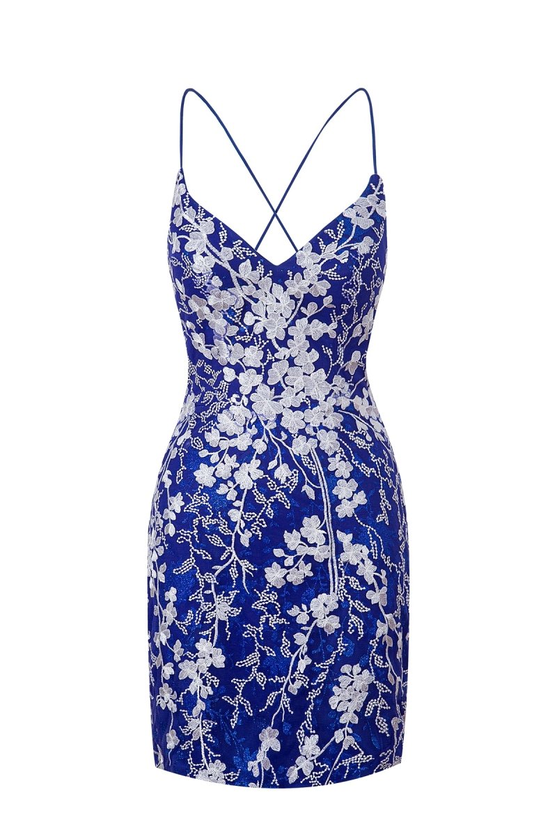 Sheath Short Spaghetti Straps Lace Homecoming Dresses, supplier image 15