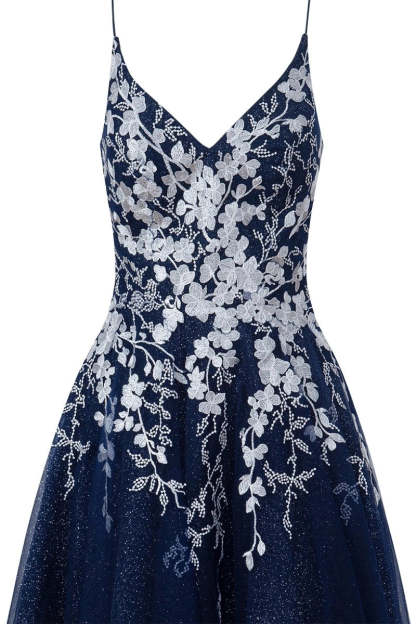 Aline Short Glitter Tulle Homecoming Dresses with Appliques