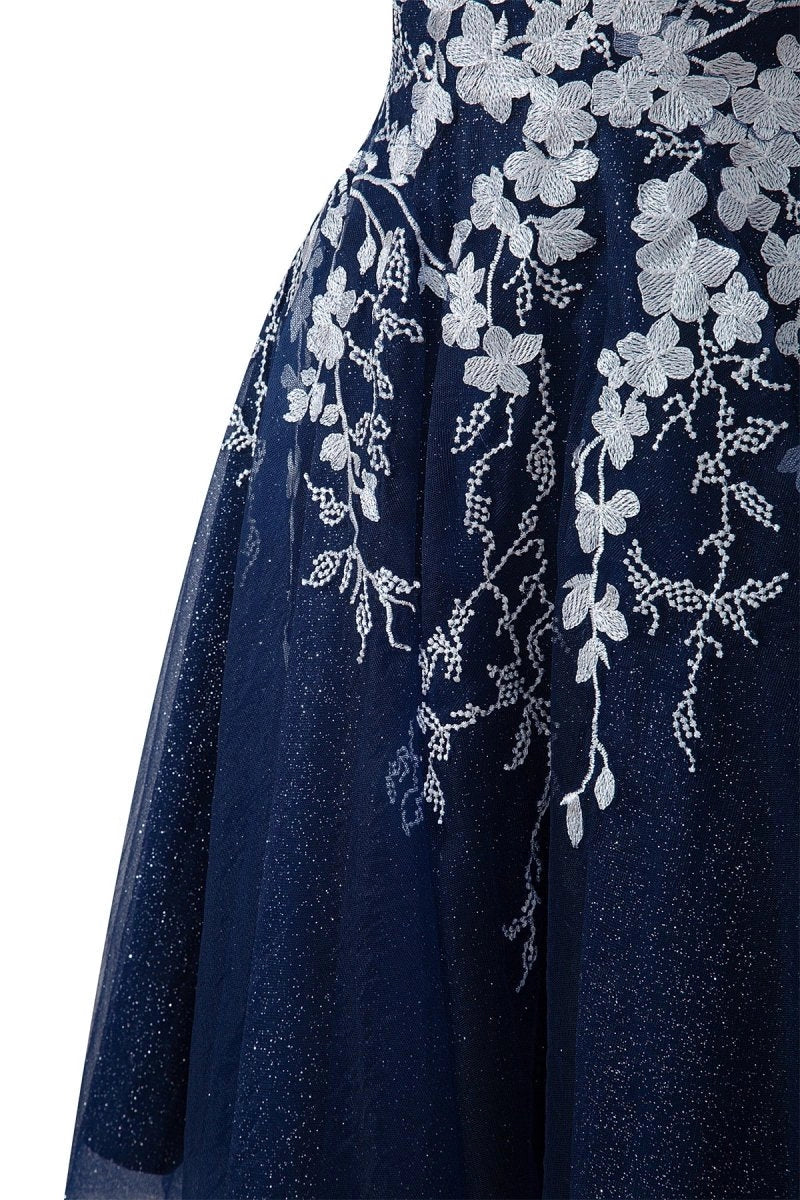 Aline Short Glitter Tulle Homecoming Dresses with Appliques