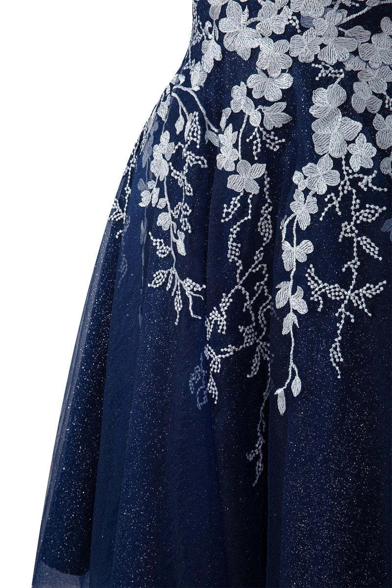 Aline Short Glitter Tulle Homecoming Dresses with Appliques