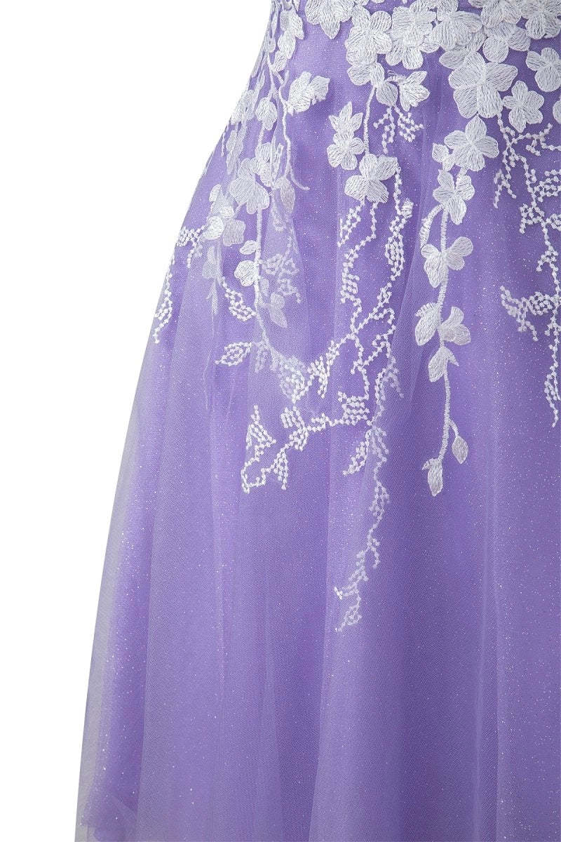 Aline Short Glitter Tulle Homecoming Dresses with Appliques